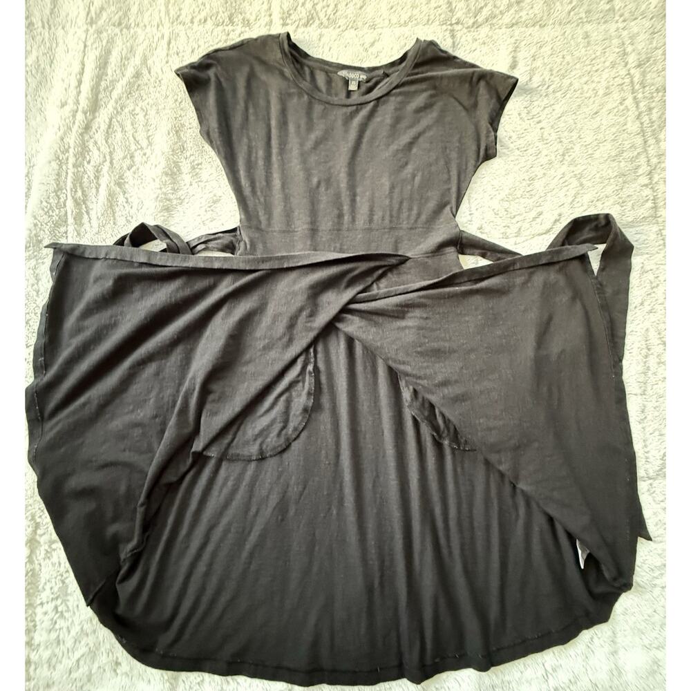 TOAD & Co Cue Wrap Cafe Dress Update Charcoal Belted Stretch Size XS - Picture 5 of 9